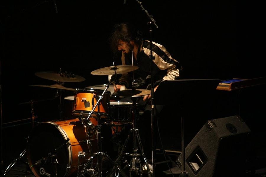 La batteria sul palco